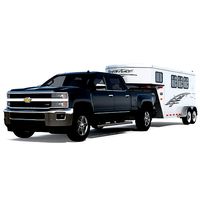 Chevrolet Silverado with Gooseneck 3 Horse Slant Load Trailer