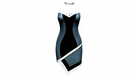 Medal Neck Strapless Asymmetric Short Wrap Dress