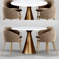 Claire Counter chair and Silhouette Pedestal Oval Dining Table