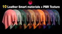 10 High Quality Leather Smart Materials   4k PBR Texture  -VOL0