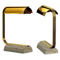 Brass and Travertine Desk Lamp