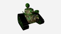 War Tank Cartoon A05 Green Camouflage - Military Vehicle