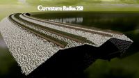 Railroad Ballast Sections  Radius 250  and Straight Line