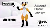 Brenard The Fox 3D Model Avatar Base Vrchat Ready Low Poly
