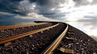 Railroad Multiple Radii Ballast Sections Rails and Sleepers