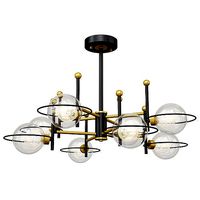 Black Round Ceiling Light Fixture Modernism 8 Lights