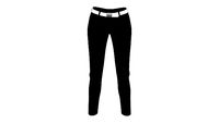 Low Waist Black Slim Capri Pants With White Belt