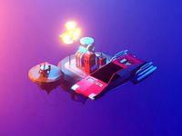 plutonium-station low poly model render in blender