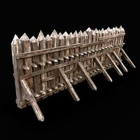 HEAVY WOODEN PALISADE WALLS MEDIEVAL FANTASY FENCE AAA