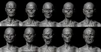 10 high poly zombie heads