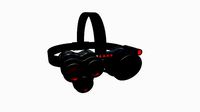 SciFi Glasses J01 Black Red - Character Design Fashion
