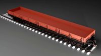 High-poly  railroad flatcar