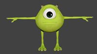 Mike Wazowski-Monsters University-Rigged