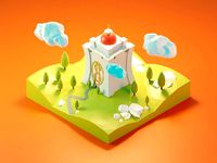 ducktales low poly model render in blender