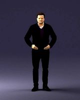 Man in dark blue tracksuit 0379