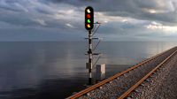 Railroad Traffic Light  Full Optics and Cabinet
