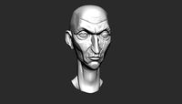 head stilized with subdivitions