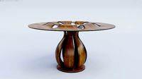 Wooden display table with glass top