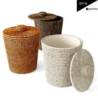 La Jolla Rattan Waste Basket