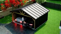 sheet metal wooden carpotr with walls 5x6 m for render and game