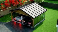 sheet metal wooden carport 5x6 m for render and game