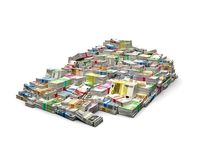 Euro Money Banknotes piled
