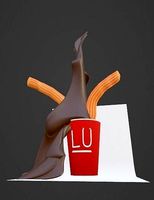 Vaso con chocolate lu