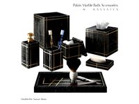 Bath Accessories Set - Palais Marble by Kassatex