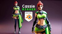 Stylized girl Cassie rigged