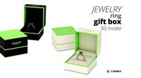 Jewelry Ring Gift Box 3D Model for Visualization