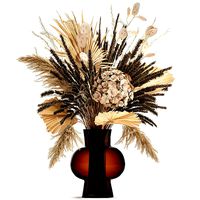 Bouquet of dried flowers in a glass vase 136