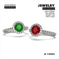 Vibrant KeyShot Scene Setup for Jewelry 360 Animation Rendering