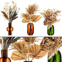 Bouquet of dried flowers in a glass vase 135