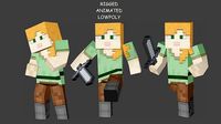 MINECRAFT ALEX 3D MODEL - RIGGED ANIMATED