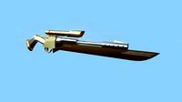 Sniper Gunblade 05 Luxury Golden - Character SciFi Design