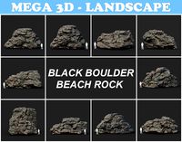 Black Boulder Beach Rock Collection 210804