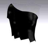 BLOUSE leather black strapless