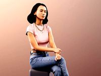 Anissa 11881 - asian girl sitting casual sweet pretty