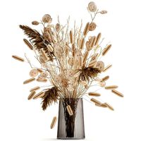 Bouquet of dried flowers in a glass vase 126