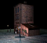 Stylized authentic building of New York City