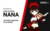 Nana - Anime Female Rigged Animated Low Poly Game Model