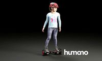 Humano Young girl riding a hoverboard with a helmet 0917
