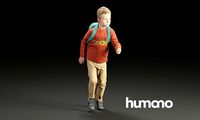 Humano Young boy running to school 0903