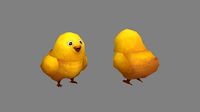 Cartoon chick - little yellow chicken