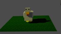 3d model minecraft chicken low-polycc