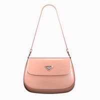 Prada Cleo brushed leather shoulder bag with flap Orchid Pink