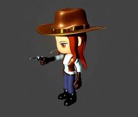 female sheriff- anime cartoon sheriff - cowgirl