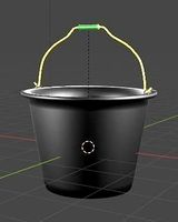 A 3D Black Plastic Bucket for Household