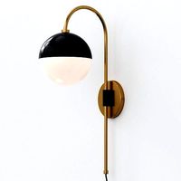 MID-CENTURY GLOBE ADJUSTABLE ARM WALL SCONCE
