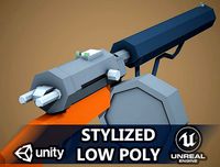 Stylized Hellriegel Machine Gun Low Poly Mobile Ready